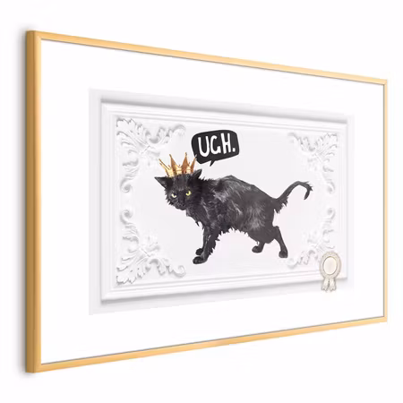 Poster med ram - Cat with a Crown