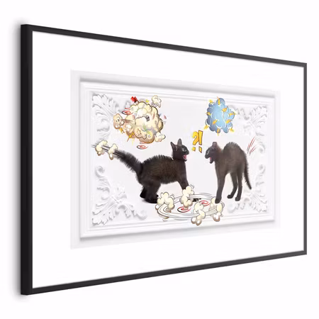 Poster med ram - Cat Fight