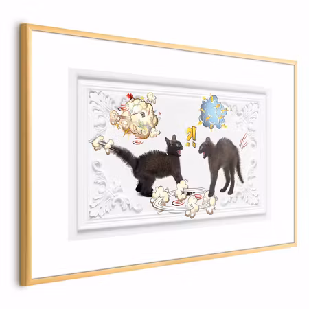 Poster med ram - Cat Fight