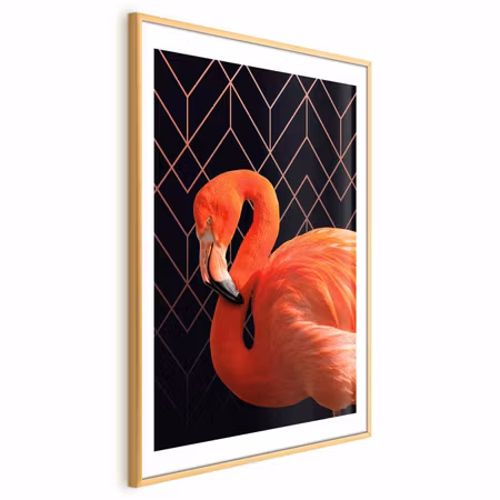 Poster med ram - Flamingo Solo