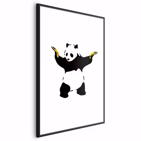 Poster med ram - Panda with Guns