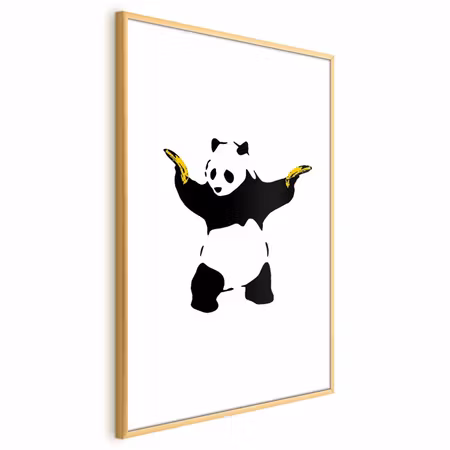 Poster med ram - Panda with Guns