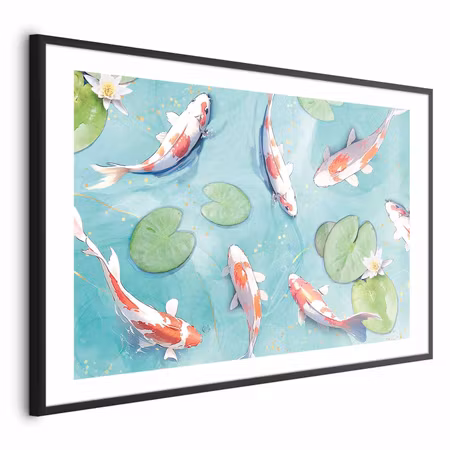 Poster med ram - Pond in Japan