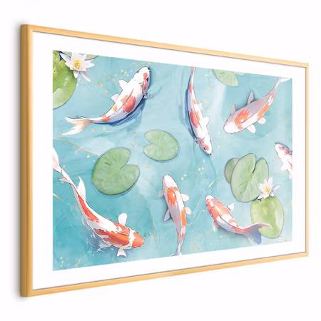 Poster med ram - Pond in Japan