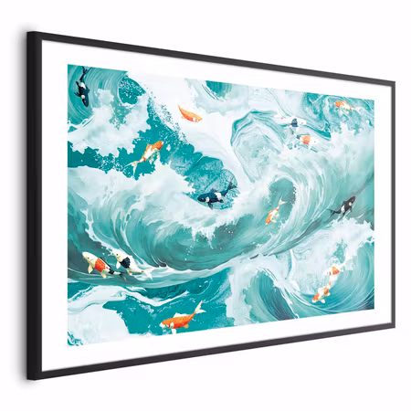 Poster med ram - Fish and Waves