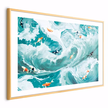 Poster med ram - Fish and Waves