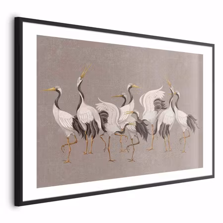 Poster med ram - Crane Dance