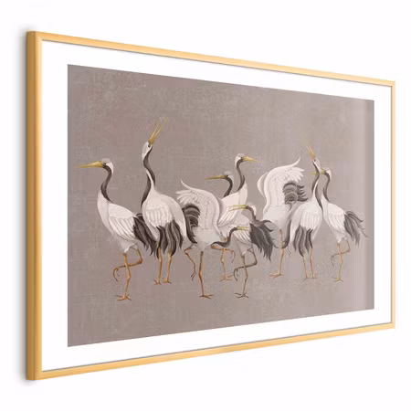 Poster med ram - Crane Dance