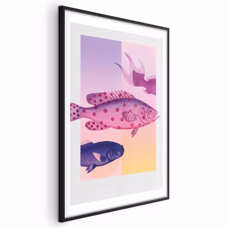Poster med ram - Fantastic Fish