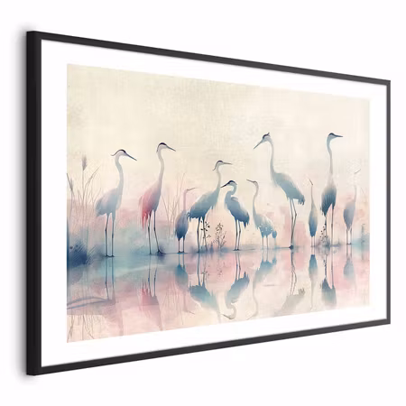 Poster med ram - Birds By the Lake
