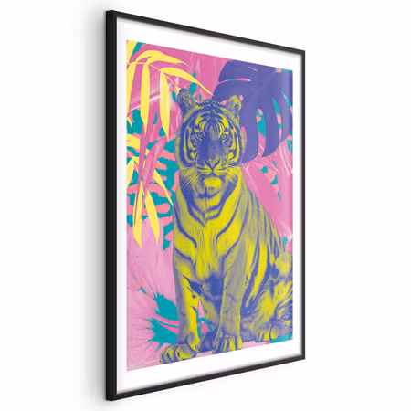 Poster med ram - Colorful Tigertense Colors