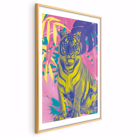 Poster med ram - Colorful Tigertense Colors