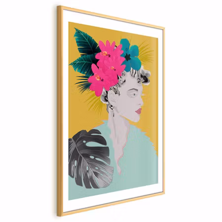 Poster med ram - Flowers in the Hair