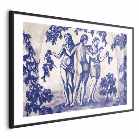 Poster med ram - Ancient Vineyard - Three Women