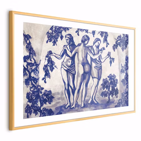 Poster med ram - Ancient Vineyard - Three Women