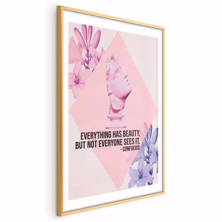 Poster med ram - Confucius on Beauty