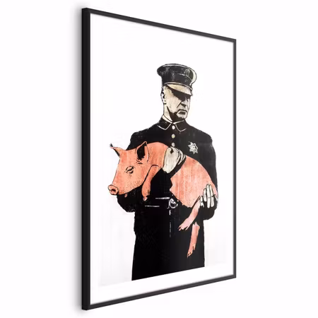 Poster med ram - Police Pig