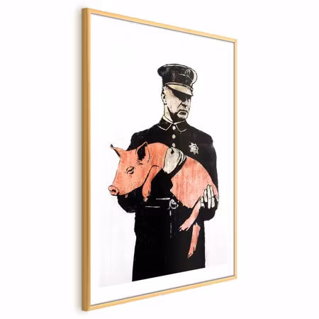 Poster med ram - Police Pig