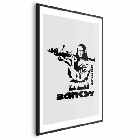 Poster med ram - Mona Lisa with a Bazooka
