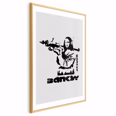 Poster med ram - Mona Lisa with a Bazooka