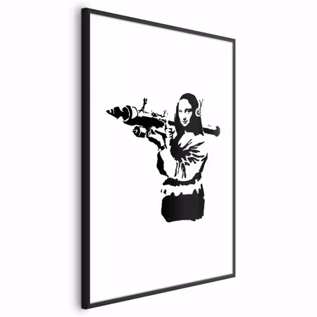 Poster med ram - Banksy Mona Lisa with Rocket