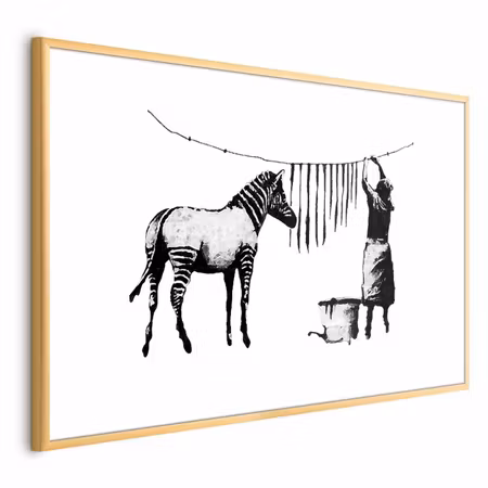 Poster med ram - Banksy Zebra Washing