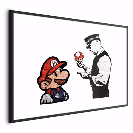 Poster med ram - Banksy Mushroom Picker