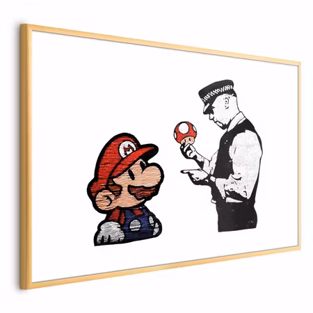 Poster med ram - Banksy Mushroom Picker
