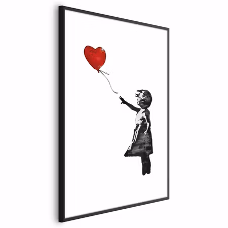 Poster med ram - Banksy Girl with a Balloon