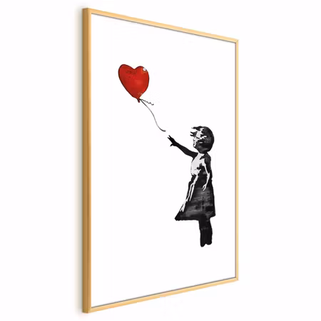 Poster med ram - Banksy Girl with a Balloon