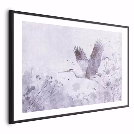 Poster med ram - Majestic Flight - Crane in