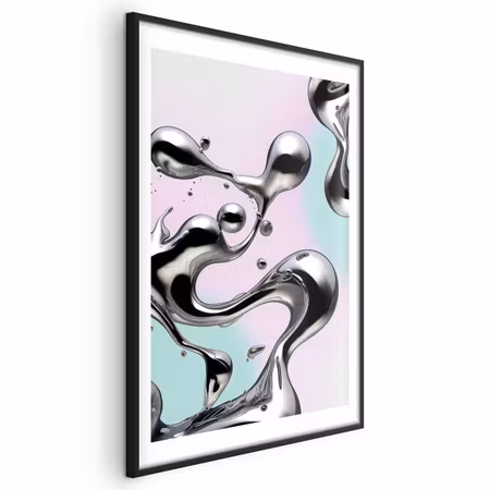 Poster med ram - Metallic Fluidity - Abstract on