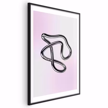 Poster med ram - Silver Intricacies - Fluid on a