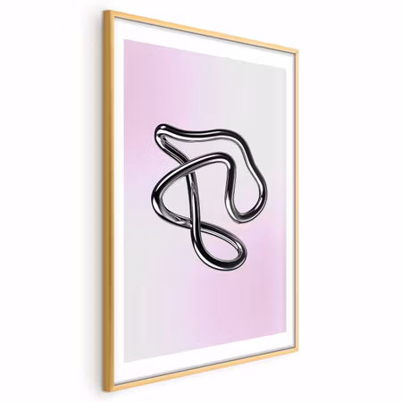 Poster med ram - Silver Intricacies - Fluid on a