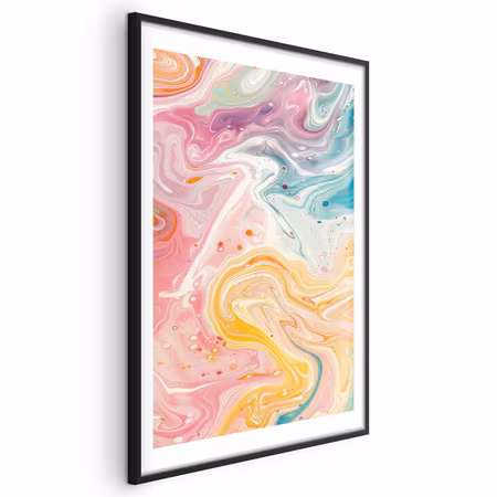Poster med ram - Colorful Chaos - Dynamic Shapes