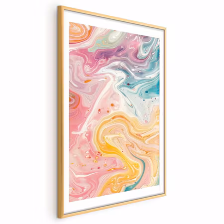 Poster med ram - Colorful Chaos - Dynamic Shapes