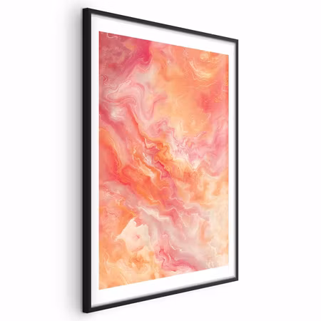 Poster med ram - Fiery Colors - Dynamic Shapes in