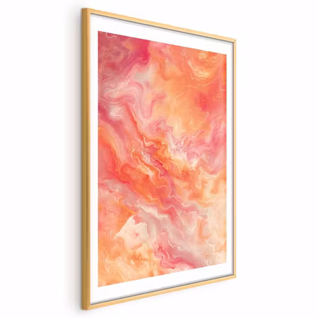 Poster med ram - Fiery Colors - Dynamic Shapes in