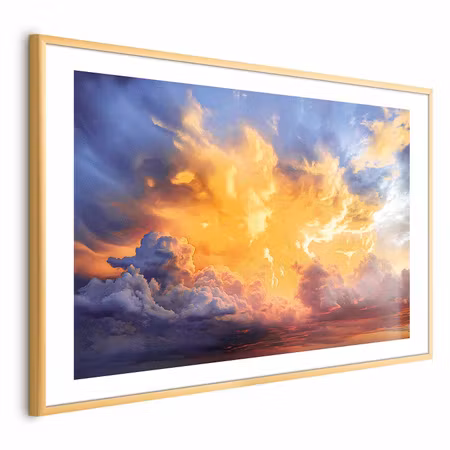 Poster med ram - Beautiful Sunset - Clouds in