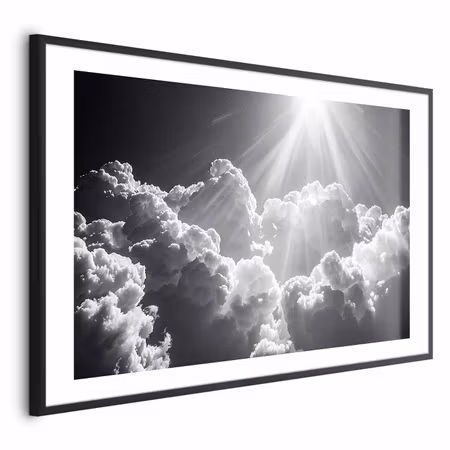 Poster med ram - Hope in the Clouds Inspiring Sun