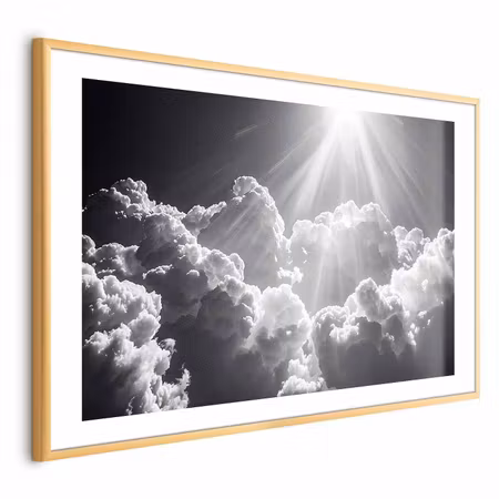Poster med ram - Hope in the Clouds Inspiring Sun