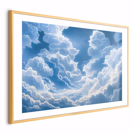 Poster med ram - Blue Sky Breaking Through White