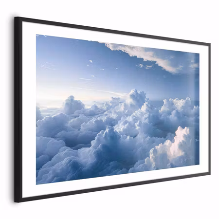 Poster med ram - Aerial Landscapes Sunbeams Puffy