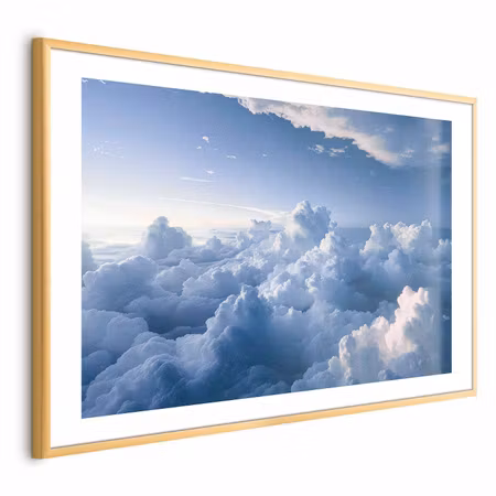 Poster med ram - Aerial Landscapes Sunbeams Puffy