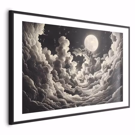 Poster med ram - Moon and Stars Singing Among the