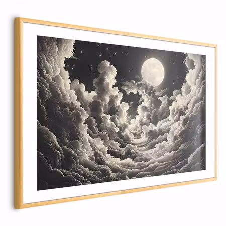 Poster med ram - Moon and Stars Singing Among the