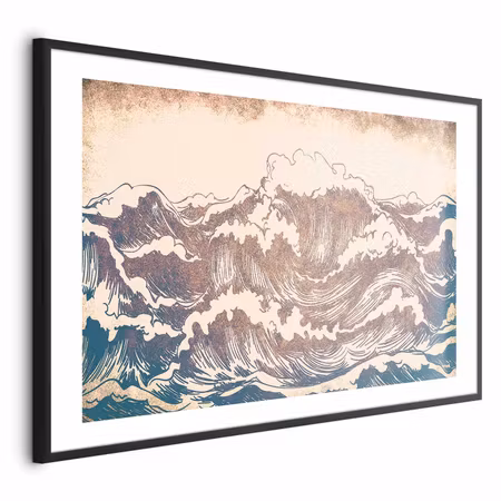 Poster med ram - Giant Waves