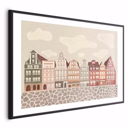 Poster med ram - Colorful Facades - Historic Wroc