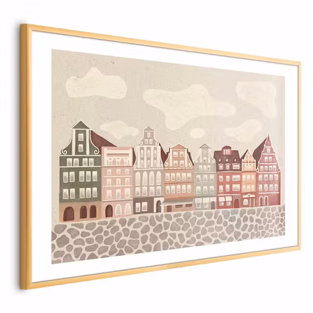 Poster med ram - Colorful Facades - Historic Wroc