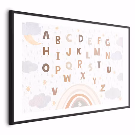 Poster med ram - Letters in Muted Colors